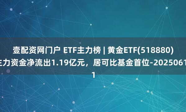 壹配资网门户 ETF主力榜 | 黄金ETF(518880)主力资金净流出1.19亿元，居可比基金首位-20250611